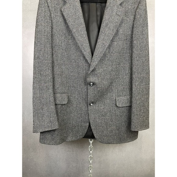 Vintage Burberrys Blazer Mens 00 Grey Tweed 100% Pure Wool - Picture 3 of 15